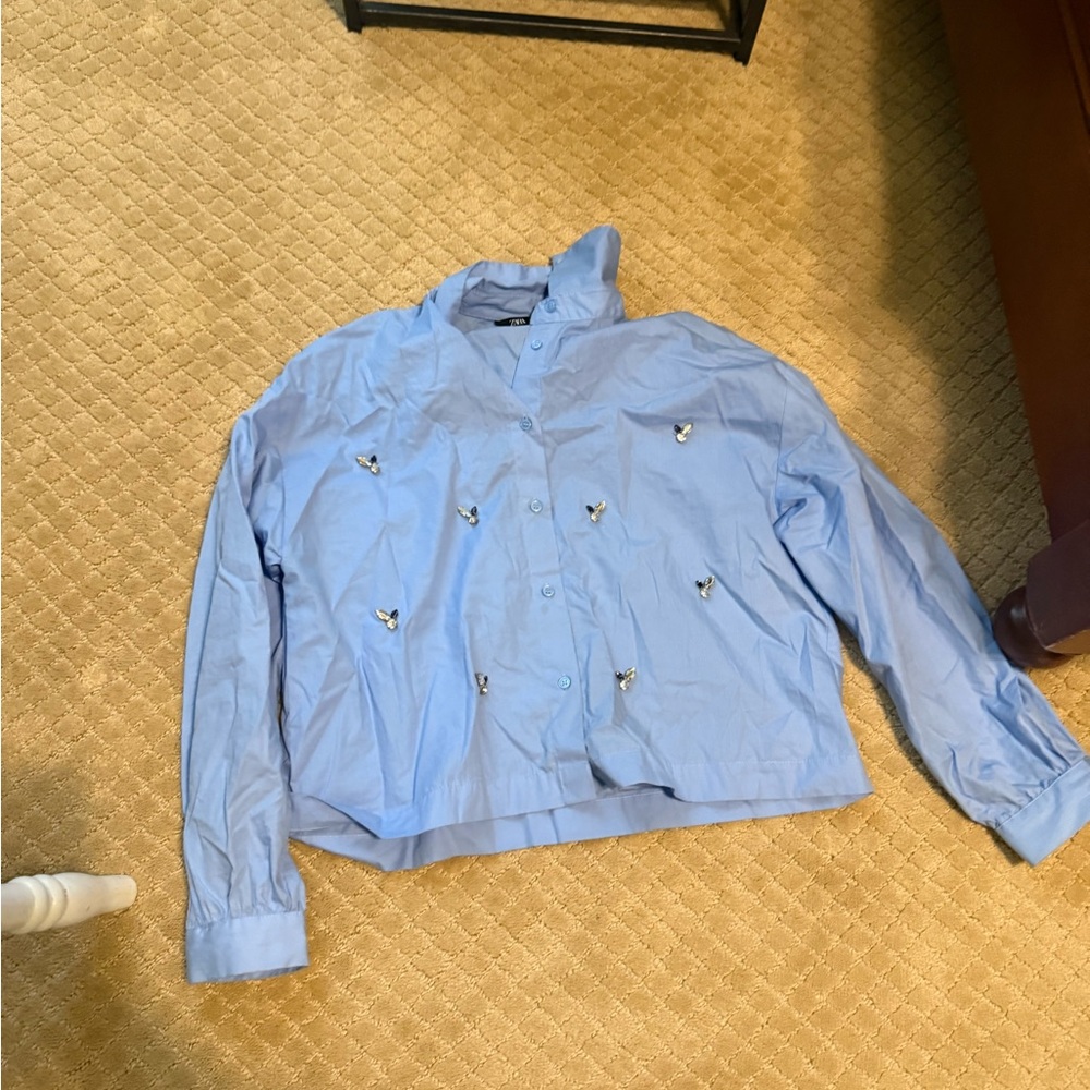 Zara Sky Blue Shirt